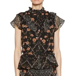 Walter Baker Black Vintage inspired floral print! Size XS.